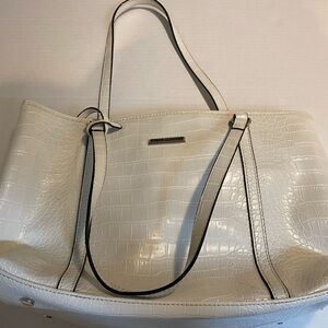 Dana Bachman White Croc-Embossed Purse